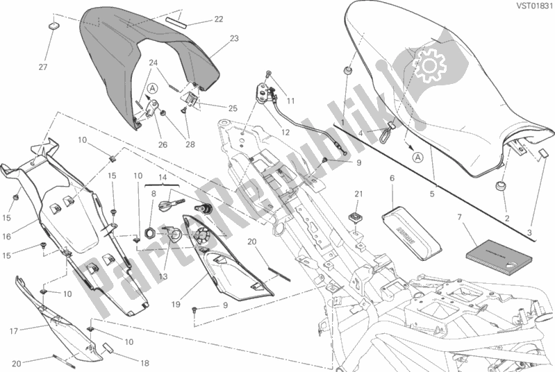 Wszystkie części do Siedzenie Ducati Monster 797 Brasil 2020